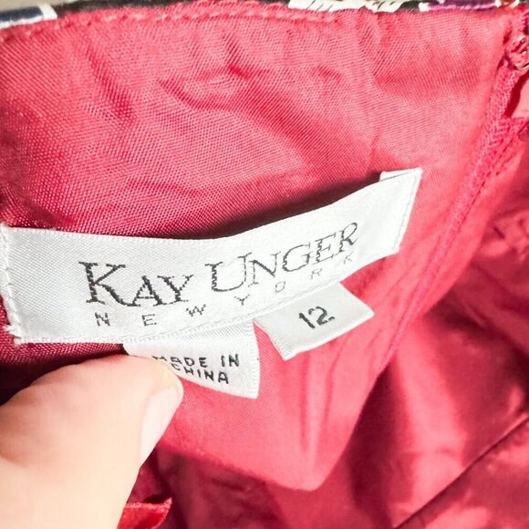 Kay Unger Satin Paisley Print Draped Boned Bodice Corset Top 12 - Picture 6 of 6